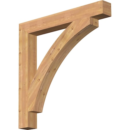 Ekena Millwork Thorton Block Smooth Bracket, Western Red Cedar, 5 1/2"W x 46"D x 46"H BKT06X46X46THR05SWR